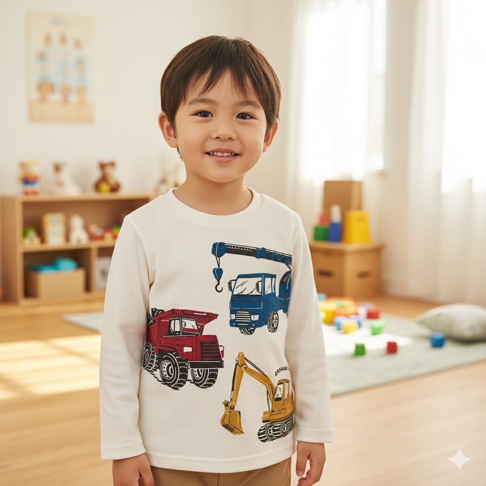 長袖休閒上衣--象牙白色