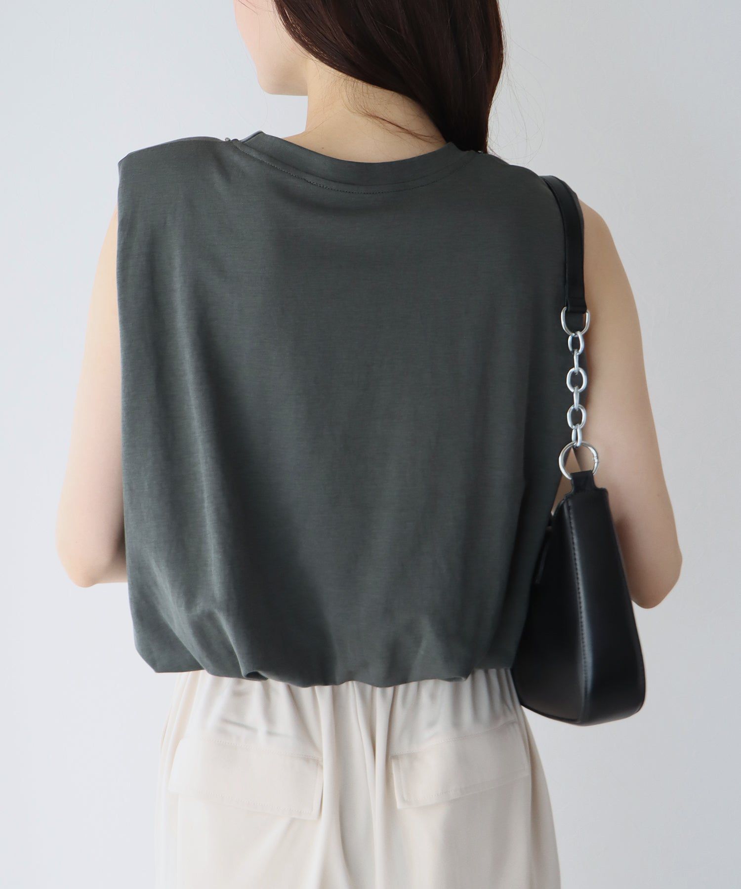 日本 BLUE EAST - 棉混法式簡約無袖上衣-白