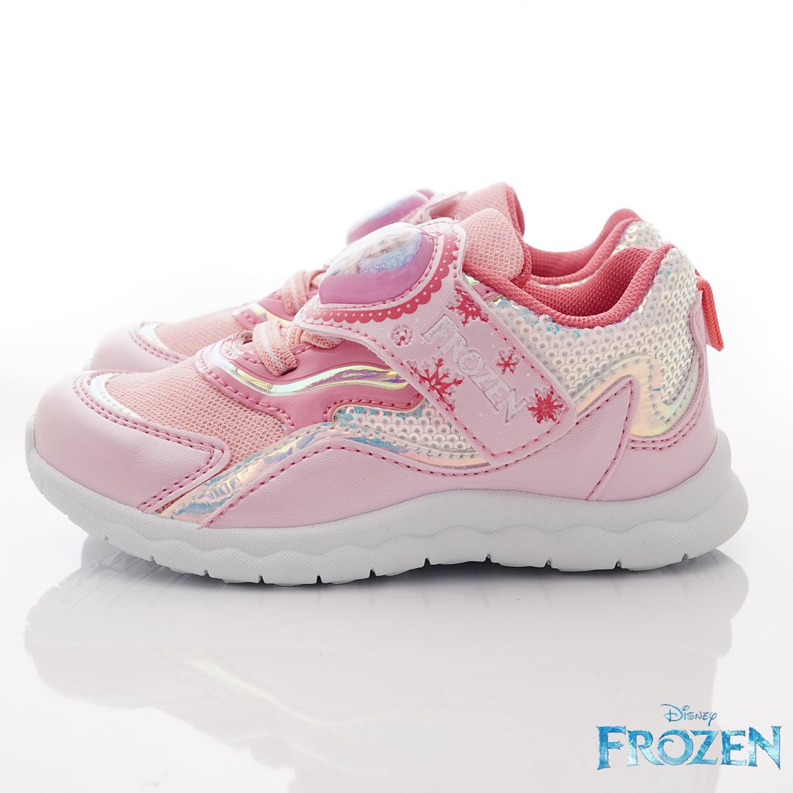冰雪奇緣 - 卡通電燈款童鞋(中小童段)-運動鞋-粉色
