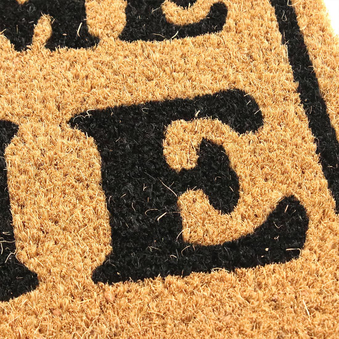 日本 TOMO - 椰子纖維室外腳踏墊/地墊-花花笑臉 (約60×40cm)