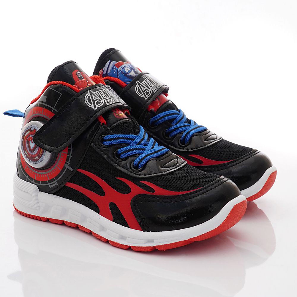 漫威MARVEL - 台灣製漫威機械盔甲高筒電燈運動鞋(中小童段)-運動鞋-黑紅