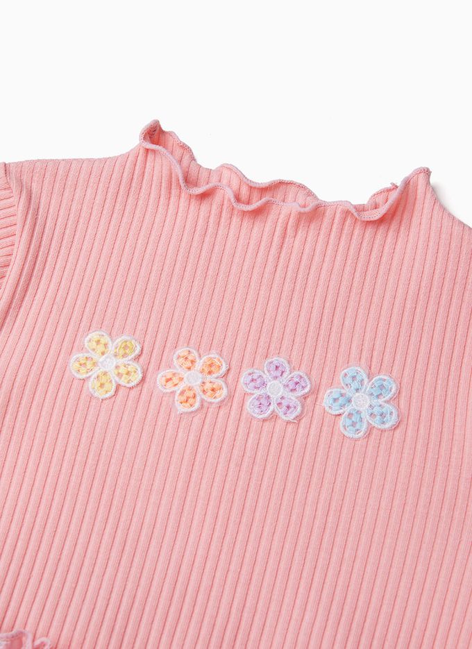 韓國 OZKIZ - 夢幻花瓣蕾絲裝飾洋裝-粉