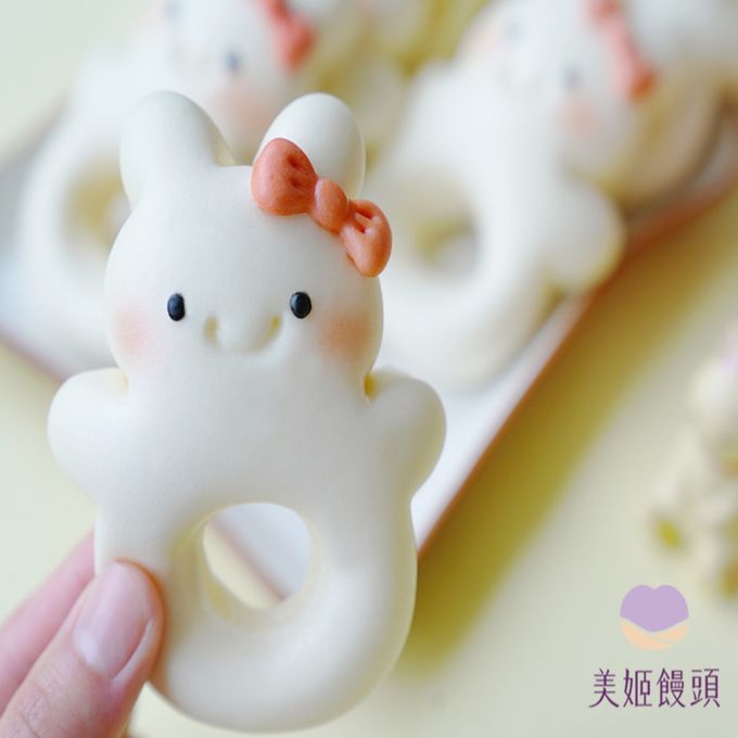 美姬饅頭 - 兔兔甜甜圈鮮乳造型饅頭-40g/顆*6入裝