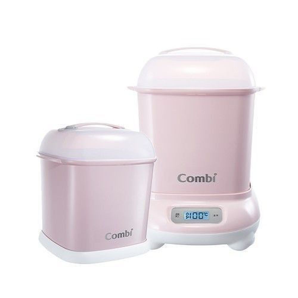 日本 Combi - Pro 360高效消毒烘乾鍋-1 + 1 實用組-優雅粉-高效烘乾消毒鍋+奶瓶保管箱
