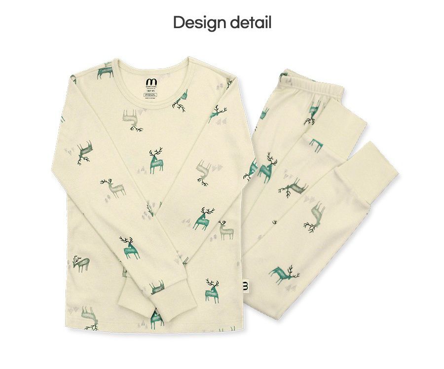 韓國 Mavarm Organic - 莫代爾/有機棉20支混紡長袖家居服-冬季麋鹿