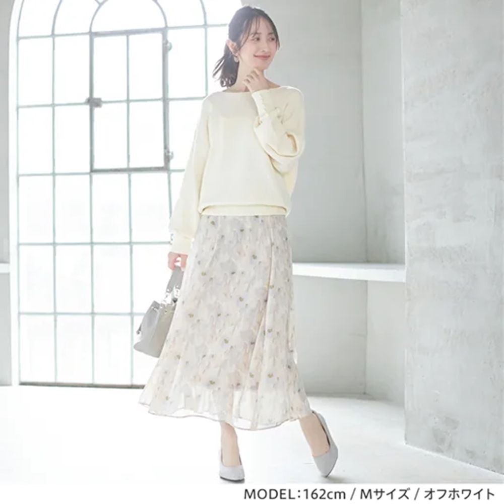 日本 BELLUNA - 優雅珍珠釦針織上衣-珊瑚橘