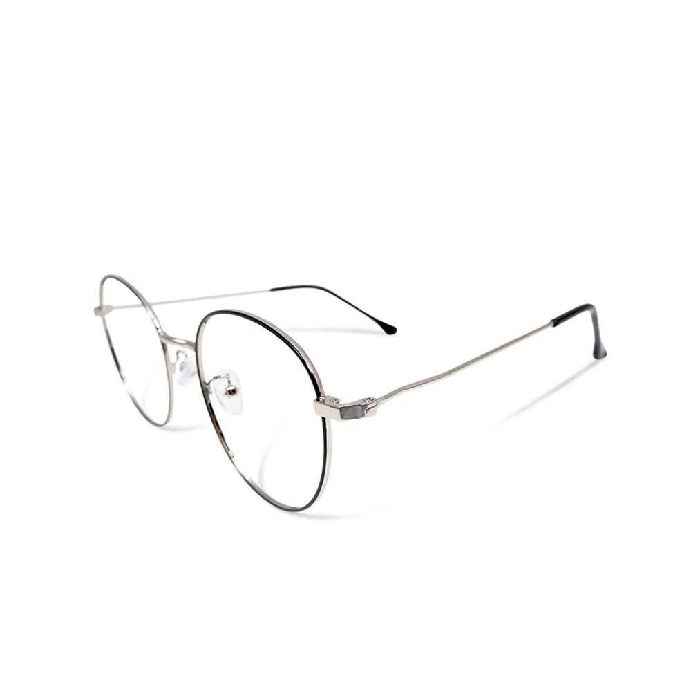 ALEGANT - 潮流雅致銀細圓框UV400濾藍光眼鏡