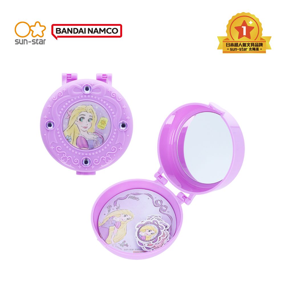 寶石粉餅盒造型便條紙和貼紙組-長髮公主