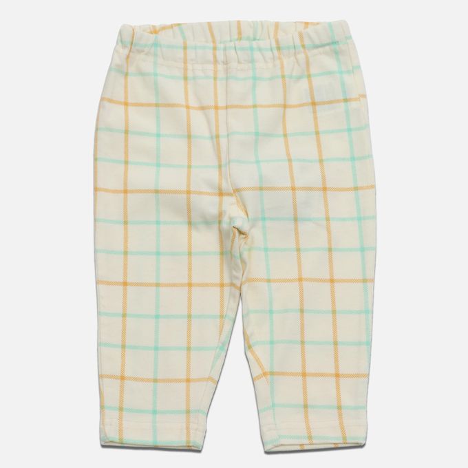 日本 Chil2 - 百搭印花彈力七分褲-櫻桃-深藍