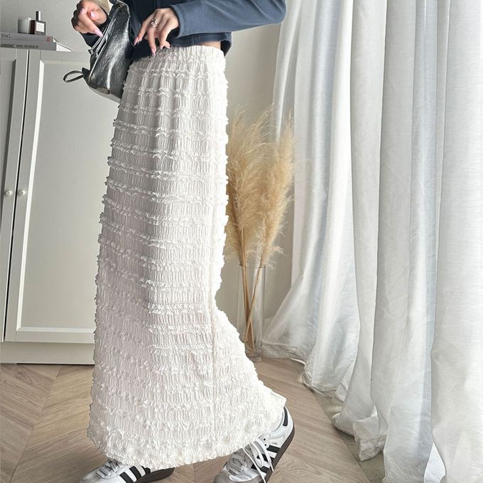 日本 Classical Elf - 立體優美蕾絲合身開叉長裙-黑