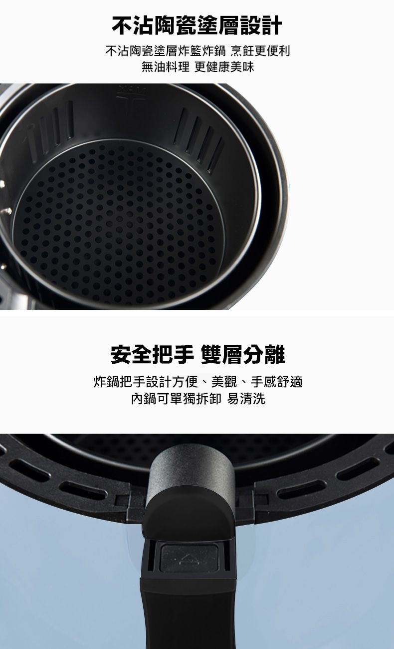 RICHMORE - 液晶觸控式安全安心氣炸鍋-RM055-藍色-內鍋3L / 外鍋4L