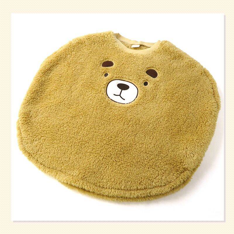 日本 ZOOLAND - 可愛動物造型室內絨毛背心-熊-摩卡