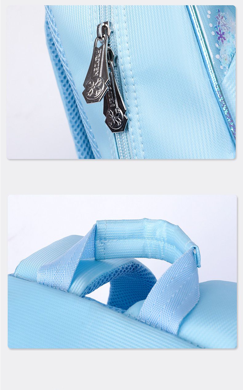 卡通大容量減壓書包-卡通人物艾莎+大雪寶-紫色 (建議80-120cm)-21x14.5x35cm