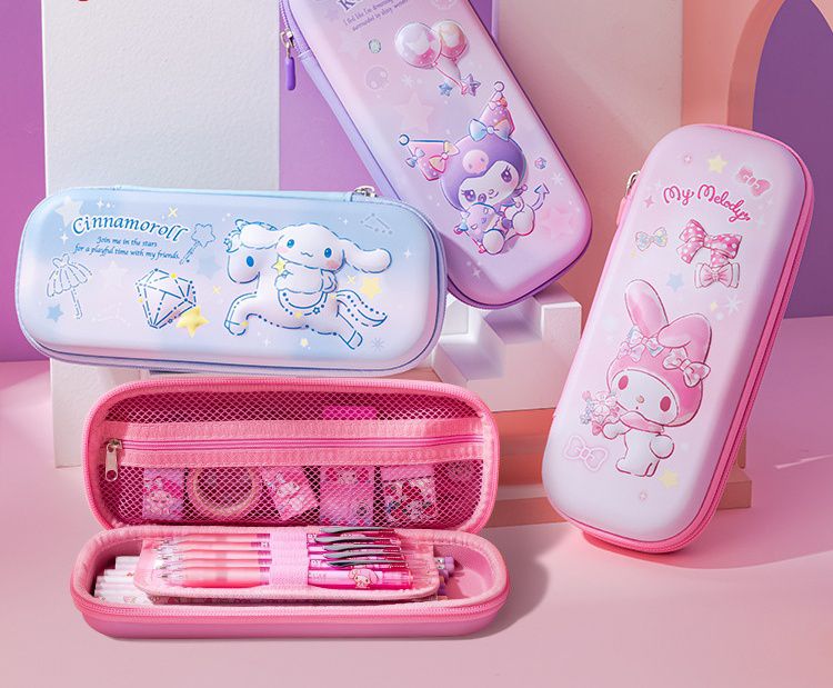 卡通3D立體浮雕大容量鉛筆盒-卡通人物大耳狗-藍色 (23.7x10.8x5.5cm)