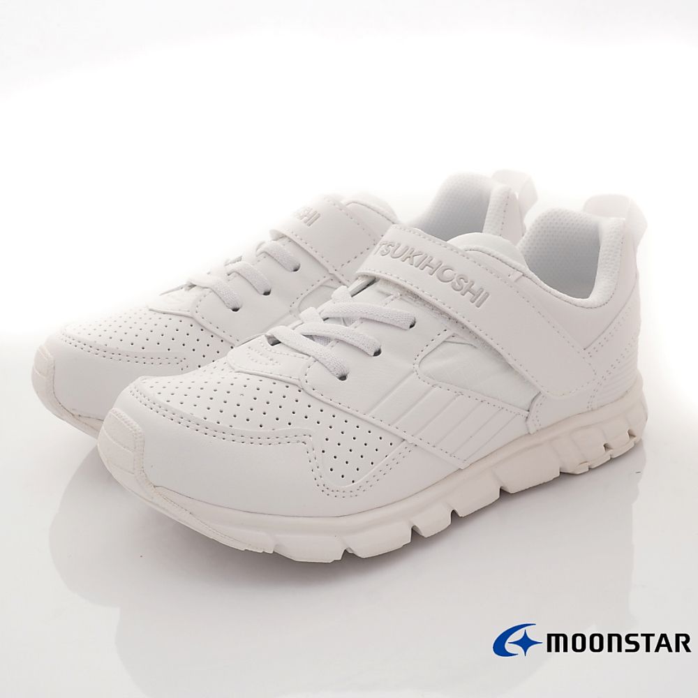Moonstar日本月星 - 月星兒茶素系列純白運動款(中大童段)-運動鞋-白
