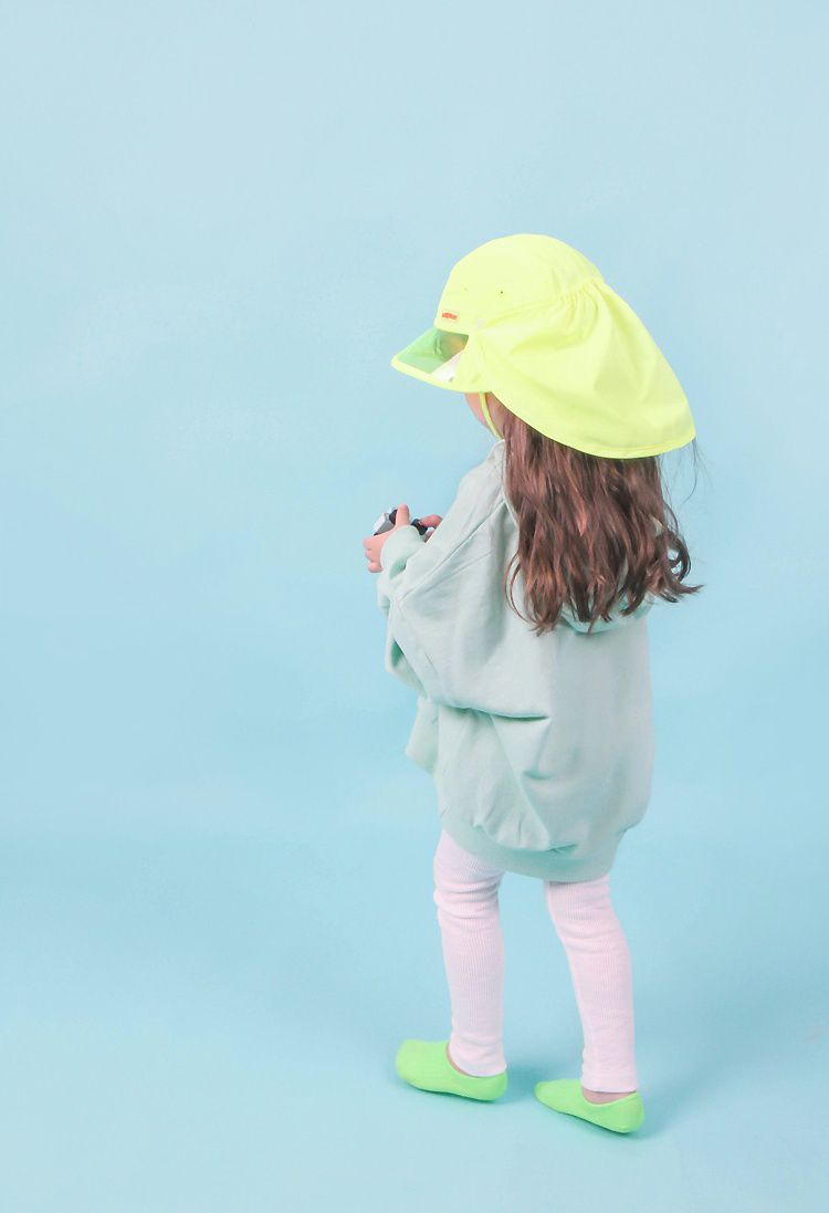 韓國 Babyblee - 抗UV遮陽板遮脖防曬帽-粉紅 (頭圍：L(50-54cm))