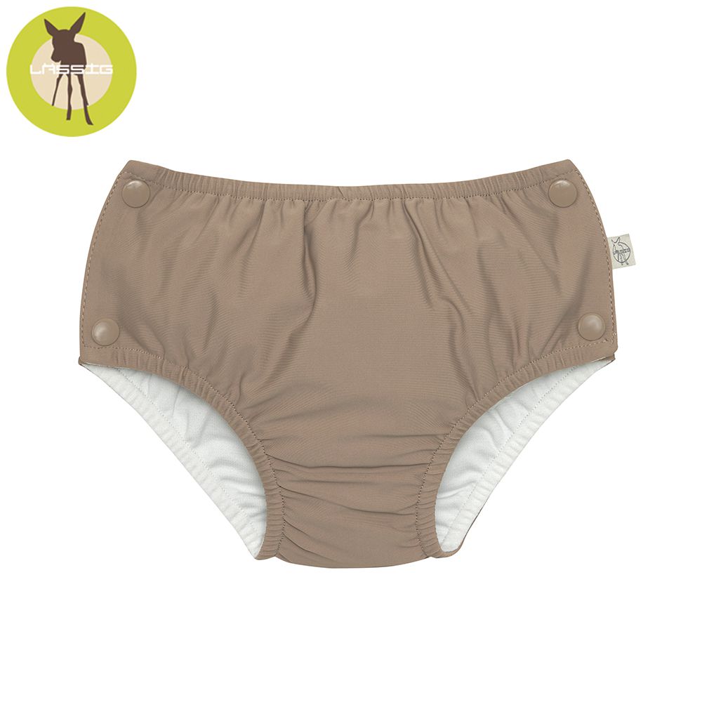 德國 Lassig - 嬰幼兒抗UV成長型游泳尿布褲-奶茶棕