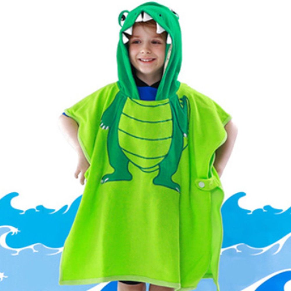 韓國 Beach Boom - 超萌卡通造型浴巾-綠色鱷魚 (60*120cm)