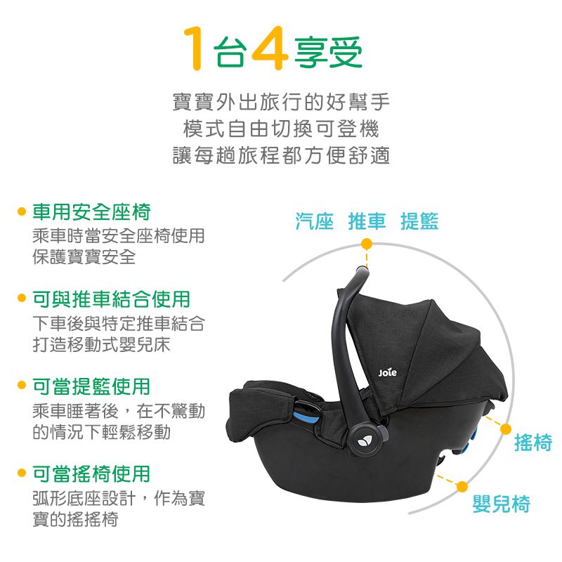 奇哥 - JOIE GEMM提籃汽座-黑
