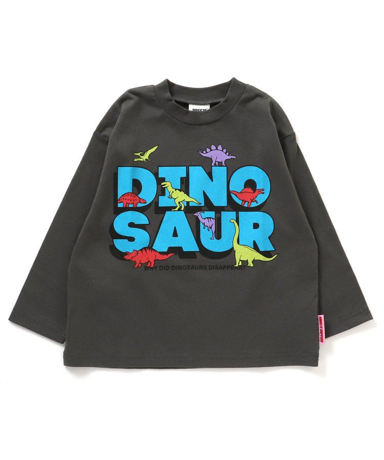 日本 BREEZE - 漫畫風格恐龍長袖上衣-米白