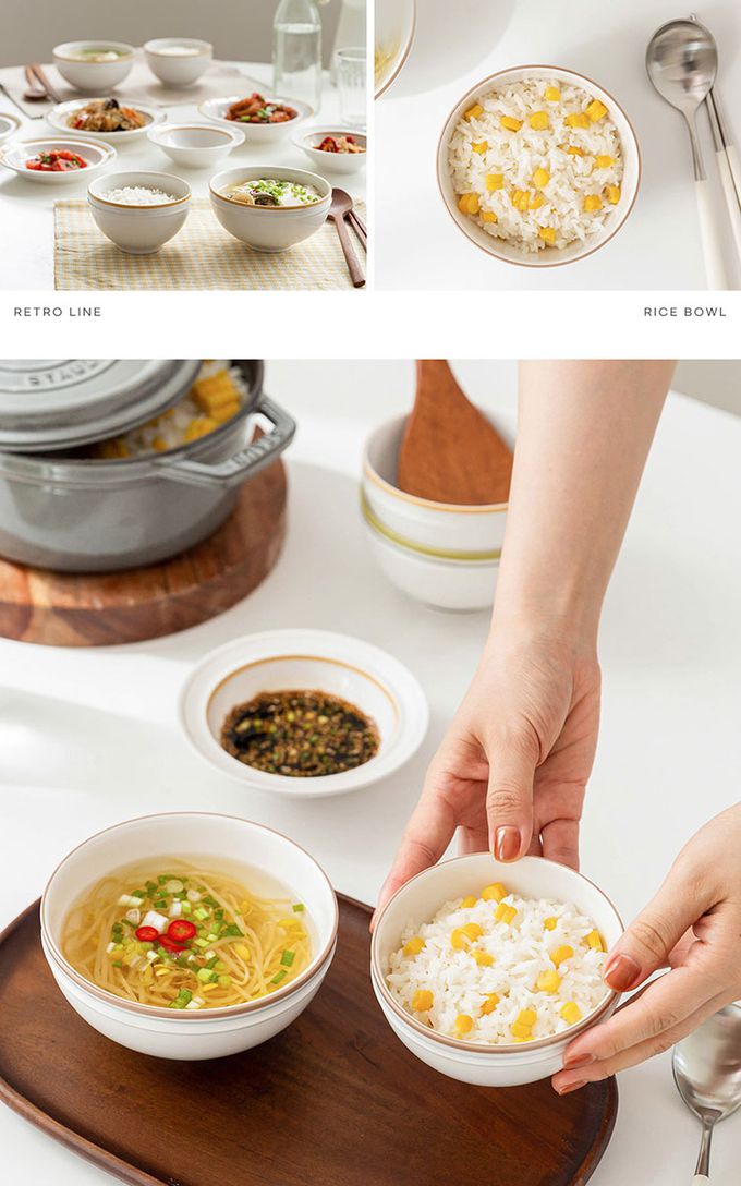 韓國 SSUEIM - RETRO系列極簡ins陶瓷飯碗2件組11cm (深藍)