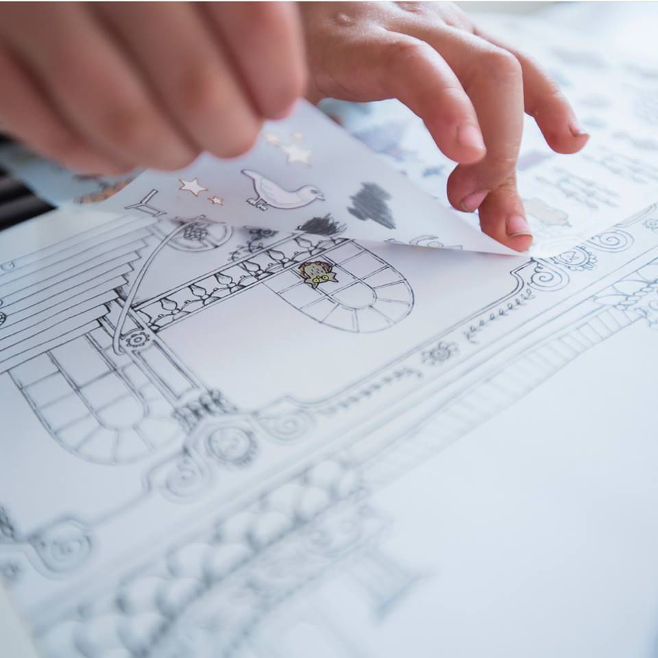 Moulin Roty - 塗鴉貼紙冊-魔法老鼠