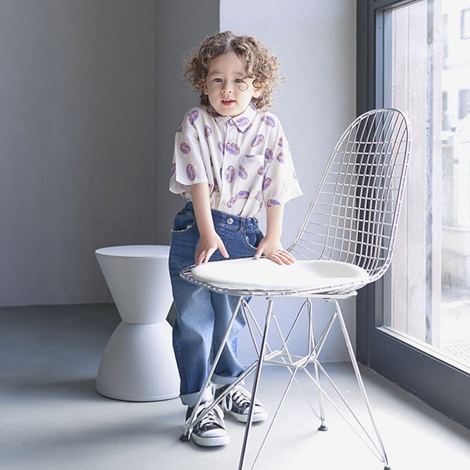 日本 b-ROOM - 滿版時髦印花休閒襯衫-衝浪-炭黑