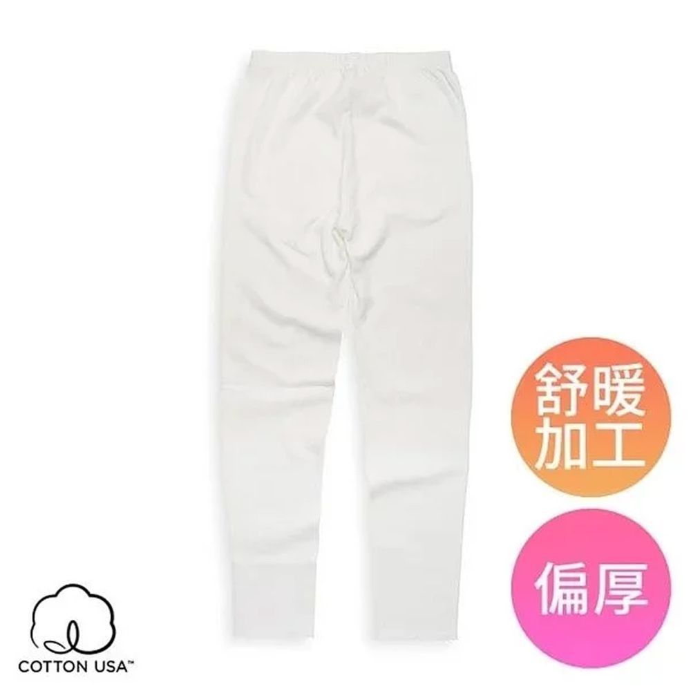 Annypepe - 女童純棉舒暖雙層衛生褲-米白 (90-150cm)