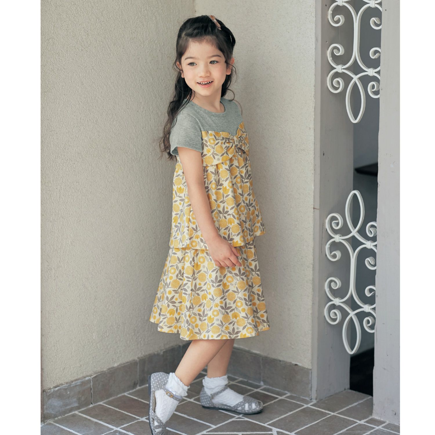 日本千趣會 - 北歐滿版印花純棉短裙-小雛菊-粉