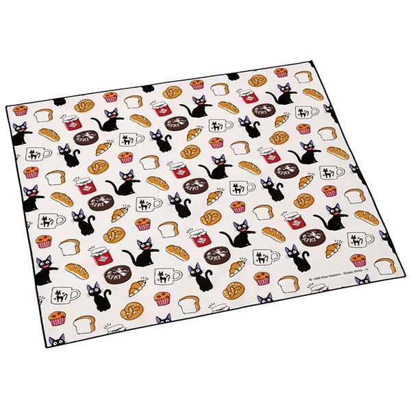 日本 SKATER 代購 - 日本製純棉餐盒包巾/風呂敷-黑貓吉吉與麵包 (52x52cm)