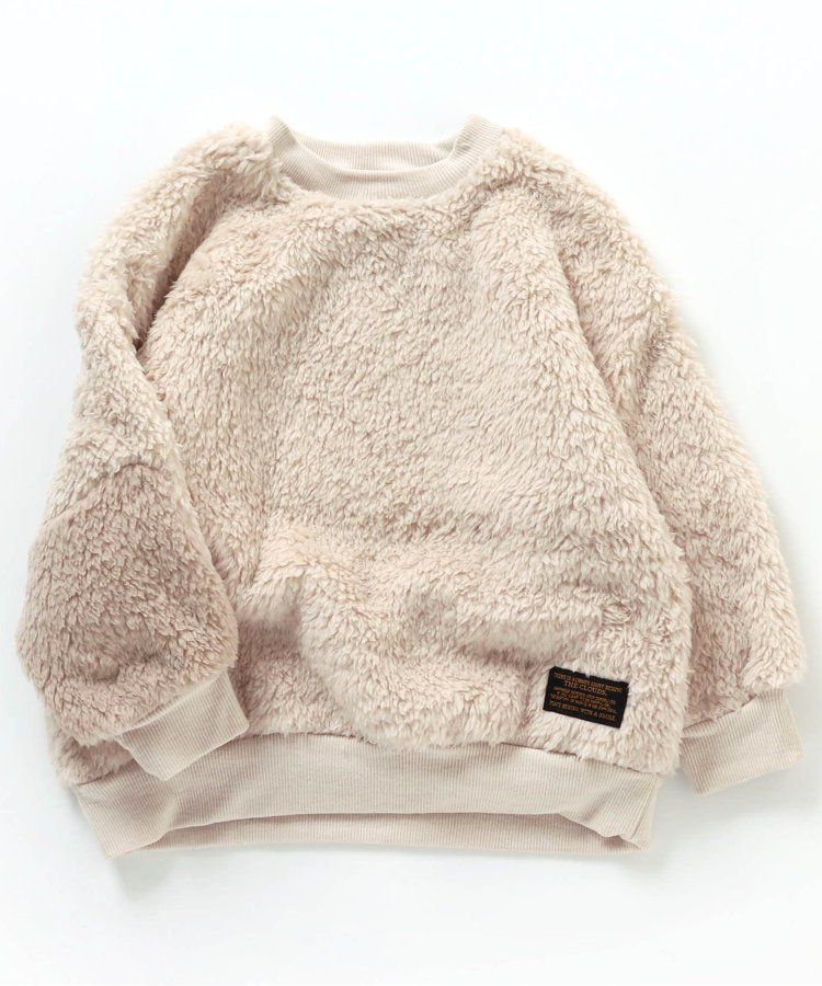 日本 BREEZE - 泰迪熊絨毛保暖長袖上衣-繽紛撞色