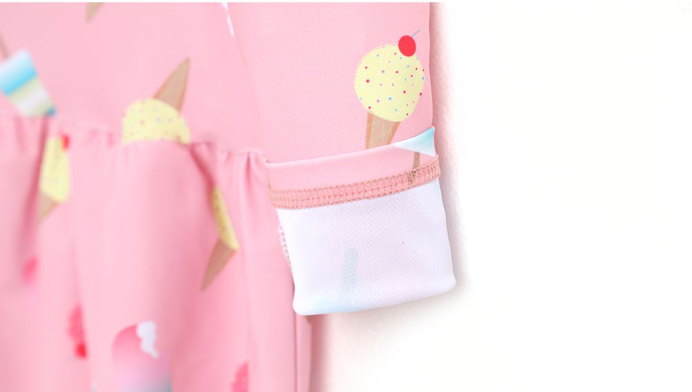 韓國 OZKIZ - 抗UV防曬兒童泳裝-三件組-甜心冰淇淋