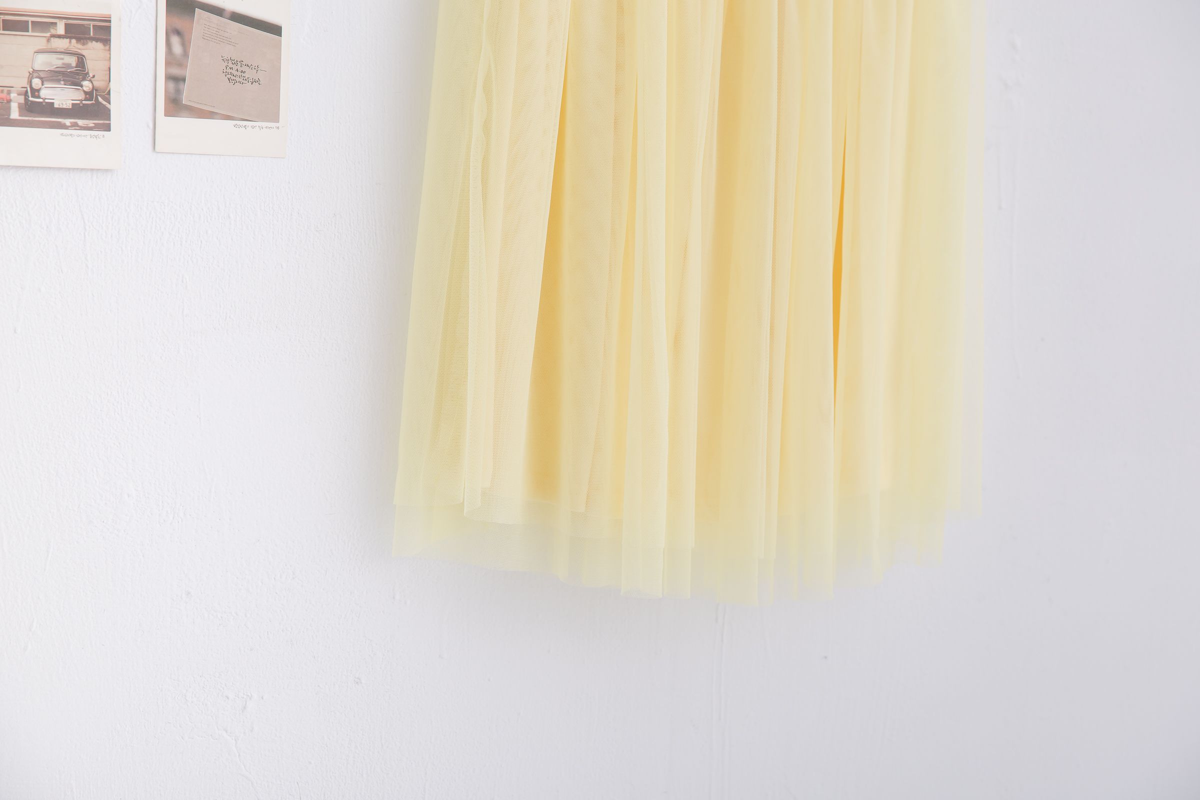 Peachy - 獨家訂製綿柔半身紗裙-半身中長版-嫩鵝黃 (F)