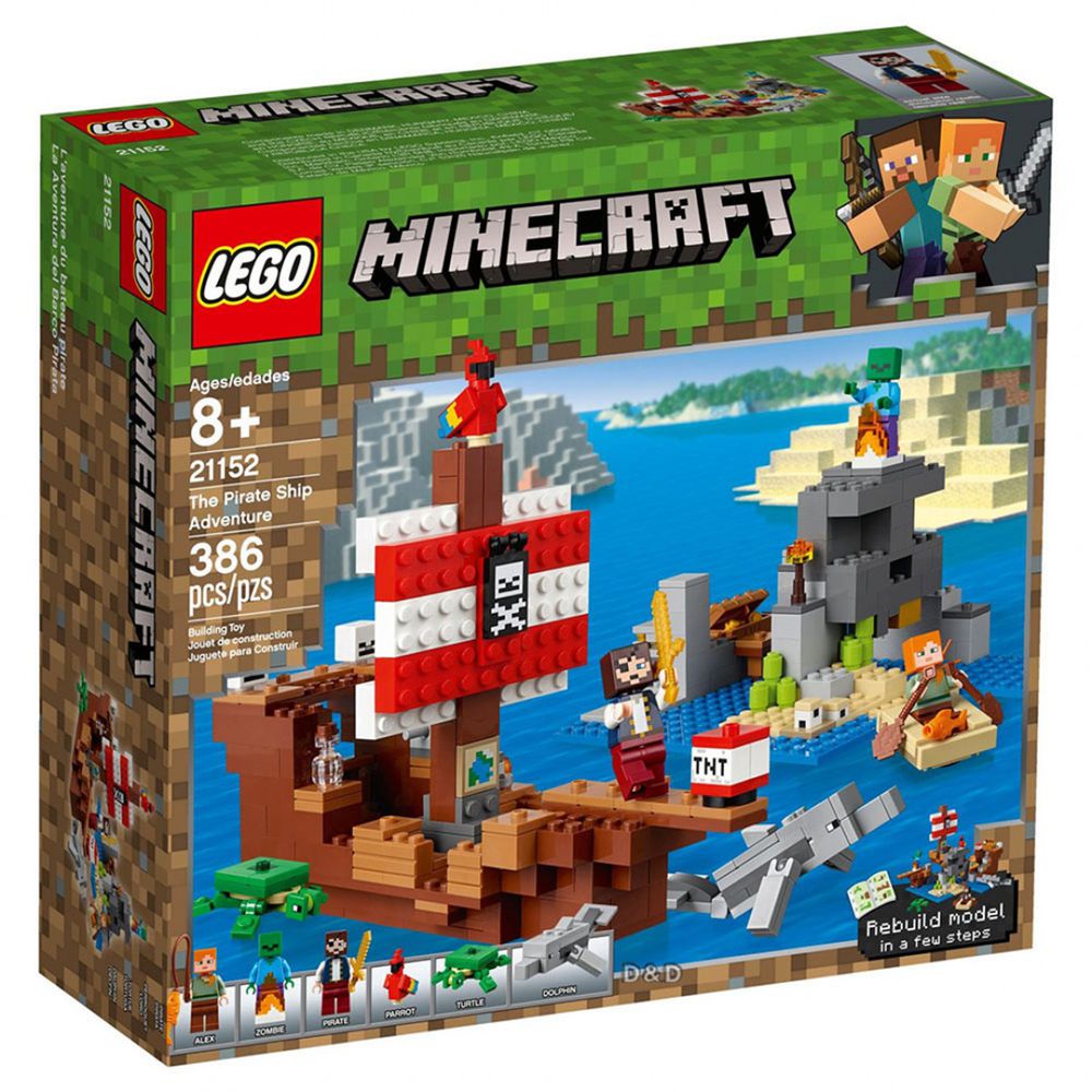 樂高 Minecraft Micro World 系列 - The Pirate Ship Adventure 21152-386pcs