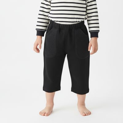 akachan honpo - 內裡刷毛褲-黑色