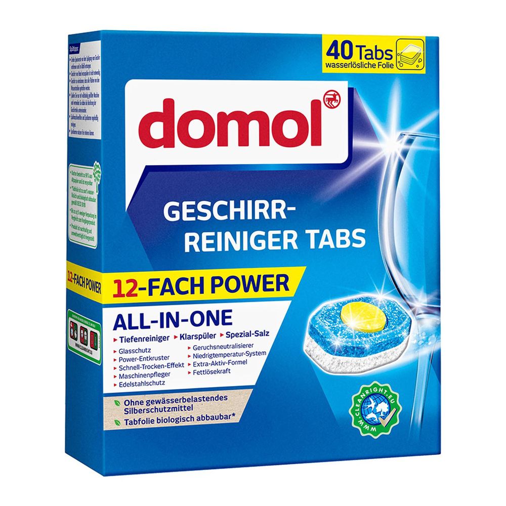德國 domol - 12效合一全效洗碗機洗碗錠 (一盒40顆)