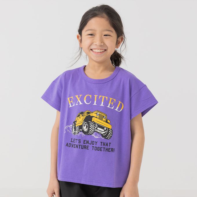 日本 Chil2 - 100%棉 可愛印花短袖上衣-老虎-黑