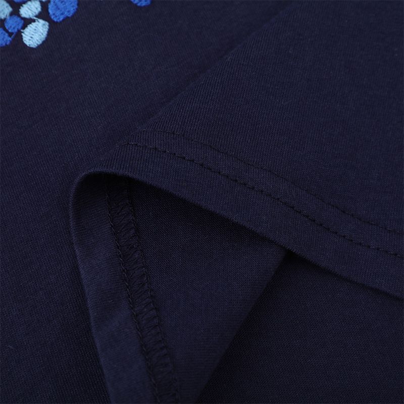 Jumping meters - 圓領棉質長袖上衣-刺繡工程車-深藍色