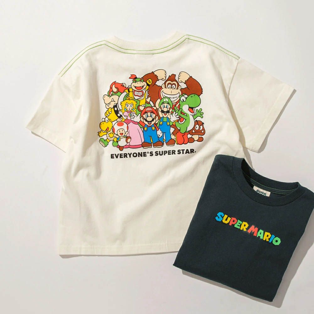 瑪利歐限定聯名短袖上衣-大集合-白