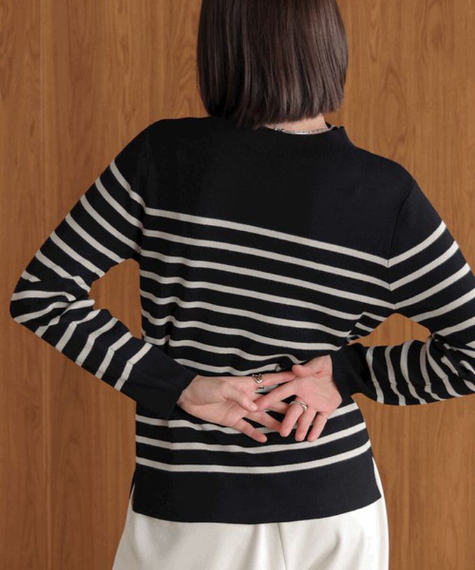 日本 Bab - 俐落感簡潔小立領針織上衣-草綠