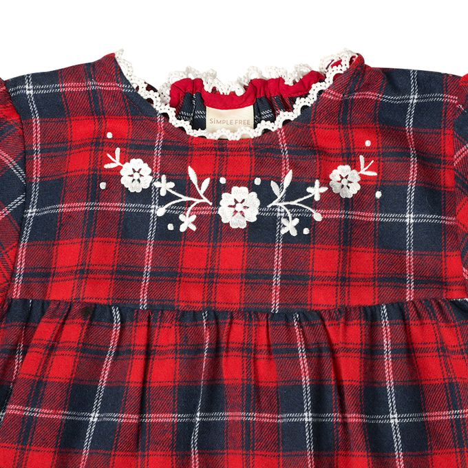 akachan honpo - 平織洋裝-紅色