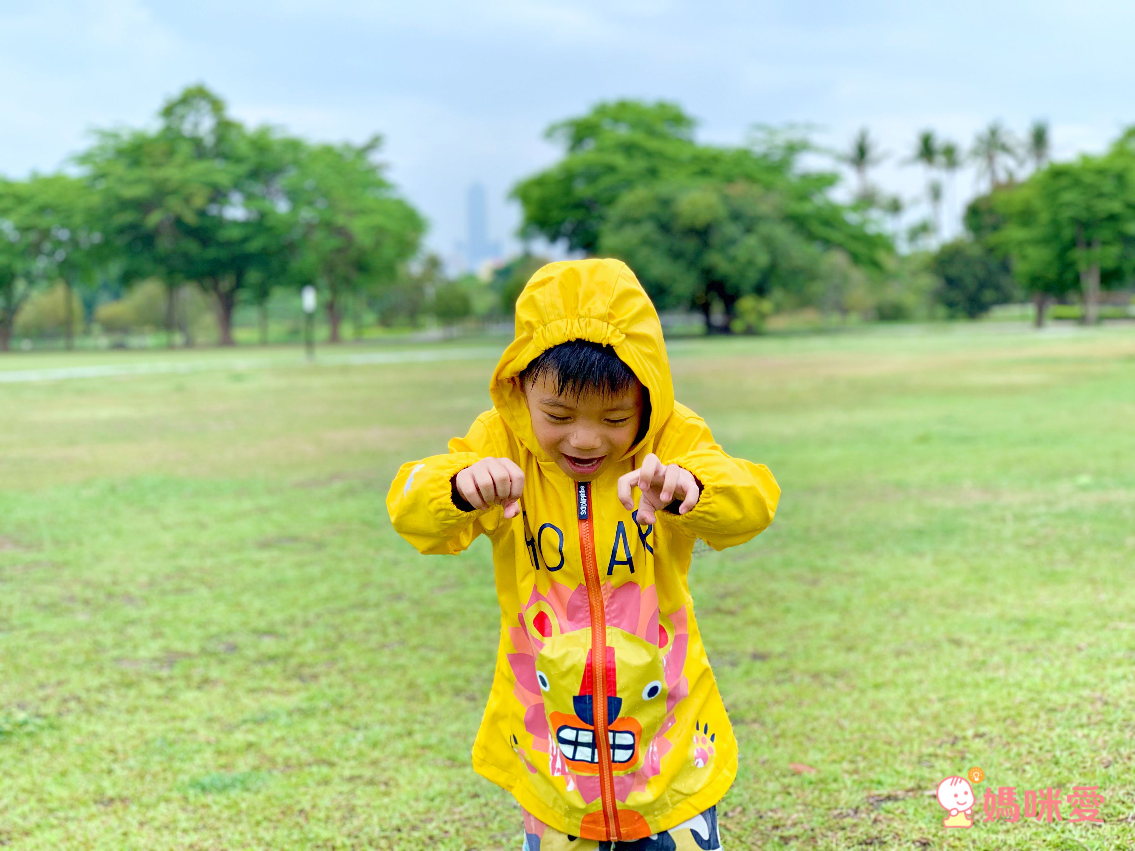 英國 Squid Kids - 厚款變色雨衣-半彩色海星-水藍