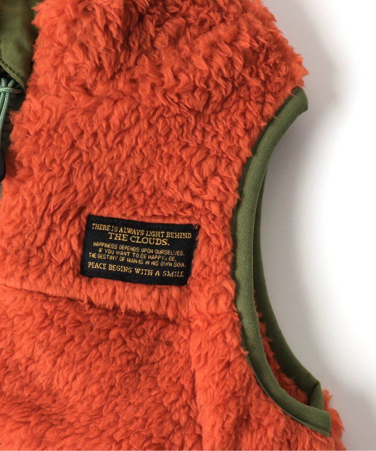 日本 BREEZE - 時尚絨毛花色搖粒絨背心-草綠