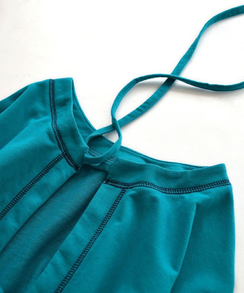 日本 zootie - 2WAY荷葉滾邊綁帶長袖罩衫-寶石藍