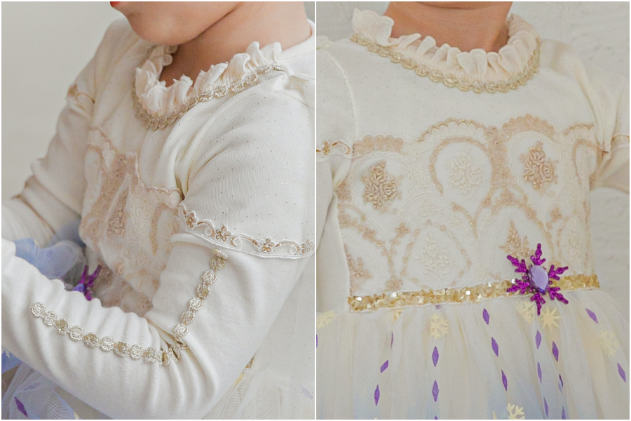 韓國 mari an u - 冰雪女王艾莎洋裝(披風可拆)-冰晶白