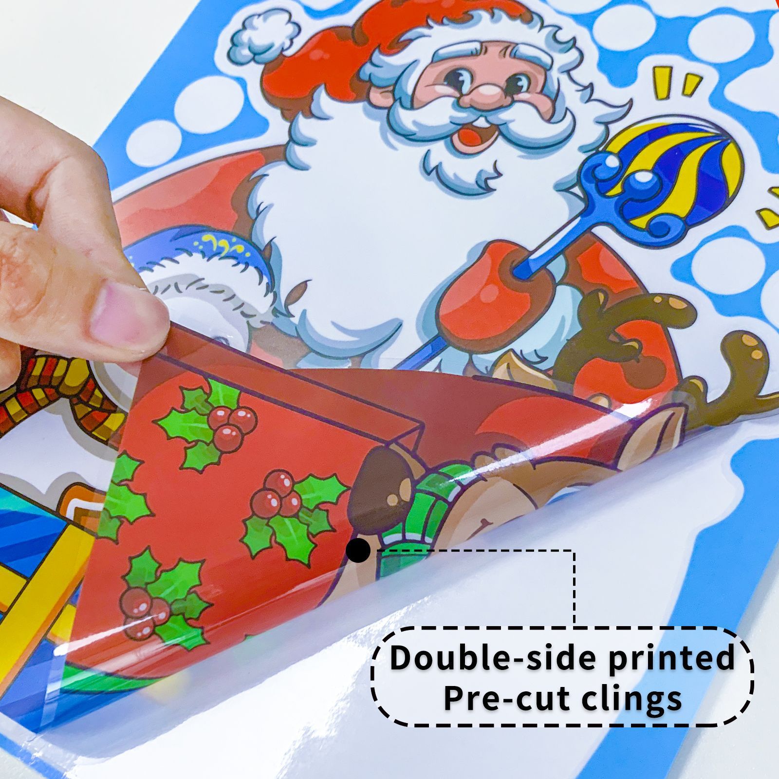 聖誕節櫥窗玻璃靜電貼套組-聖誕薑餅人