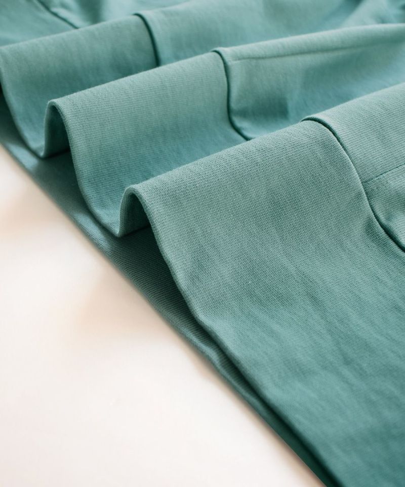 日本 zootie - 100%棉 厚磅顯瘦剪裁短袖上衣-祖母綠