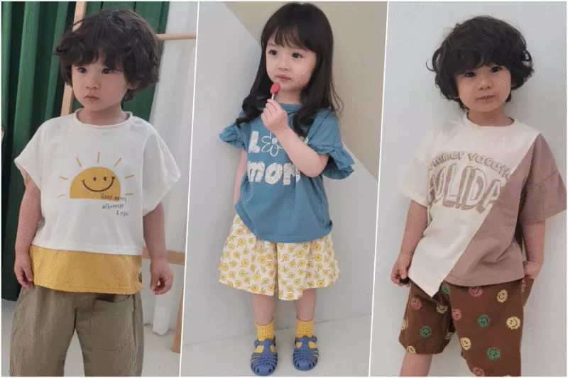 韓國 The Funny - LOVE花朵純棉T-粉紅