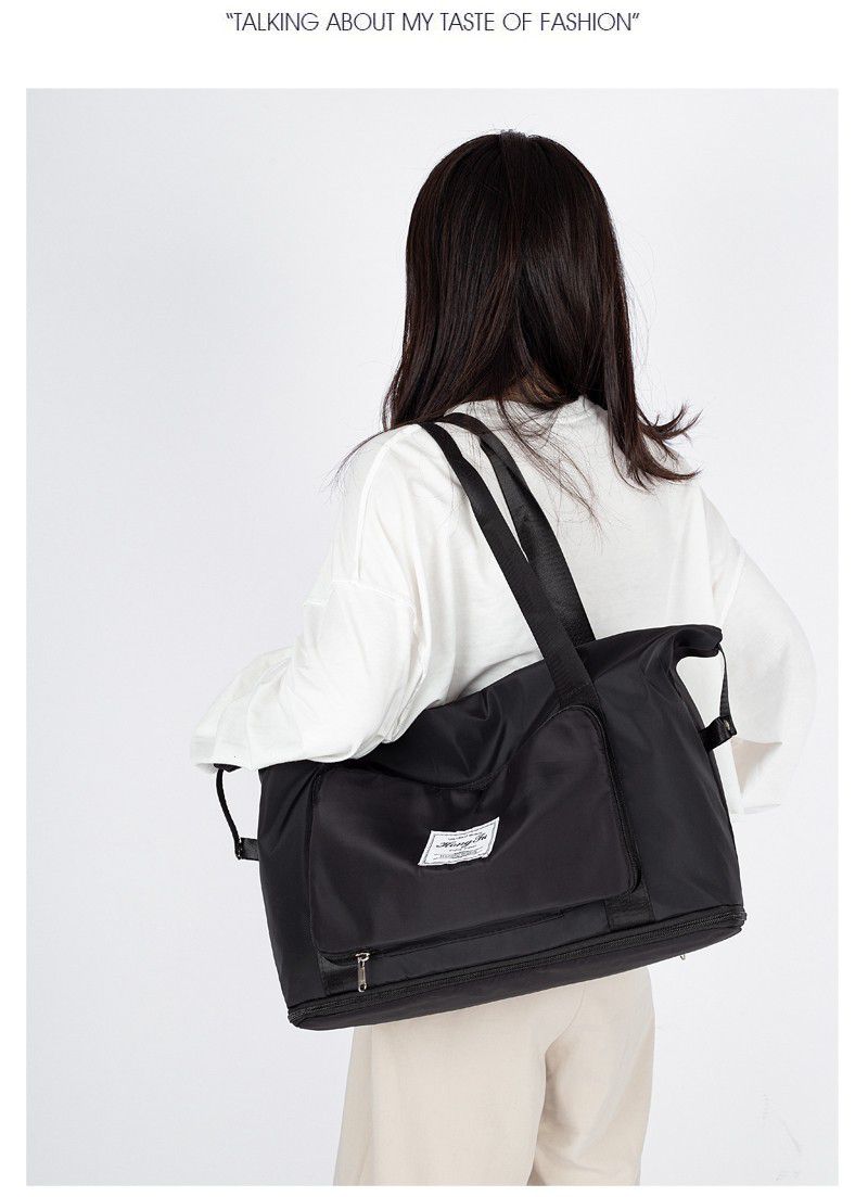 防水乾濕分離可折疊可加大旅行包/運動包-可擴增12cm-果綠色 ((32+12)x41x21cm)