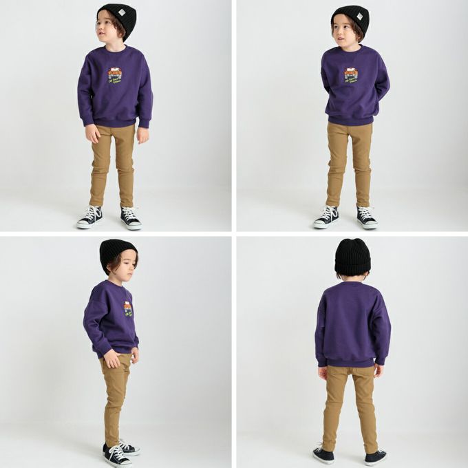 日本 BRANSHES - 吉普車刺繡裏毛長袖上衣-藍